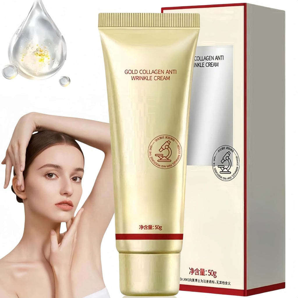 Gold and Collagen anti Wrinkle Cream,Golden Collagen Anti-Wrinkle Cream,Golden Cream for Women,Long-Lasting Deep Moisturizing Firms,Anti Wrinkle Cream Face Moisturizer,Skin Tightening Cream for Face