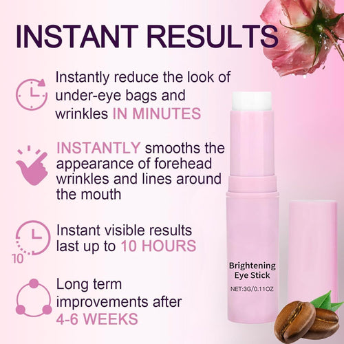 Brightening Eye Cream Stick, Caffeine Eye Cream for Dark Circles and Puffy Eyes, Coffee Eye Cream anti Aging, Eye Balm Stick with Niacinamide, under Eye Cream Stick, Reduce Eye Bags, Fine Lines