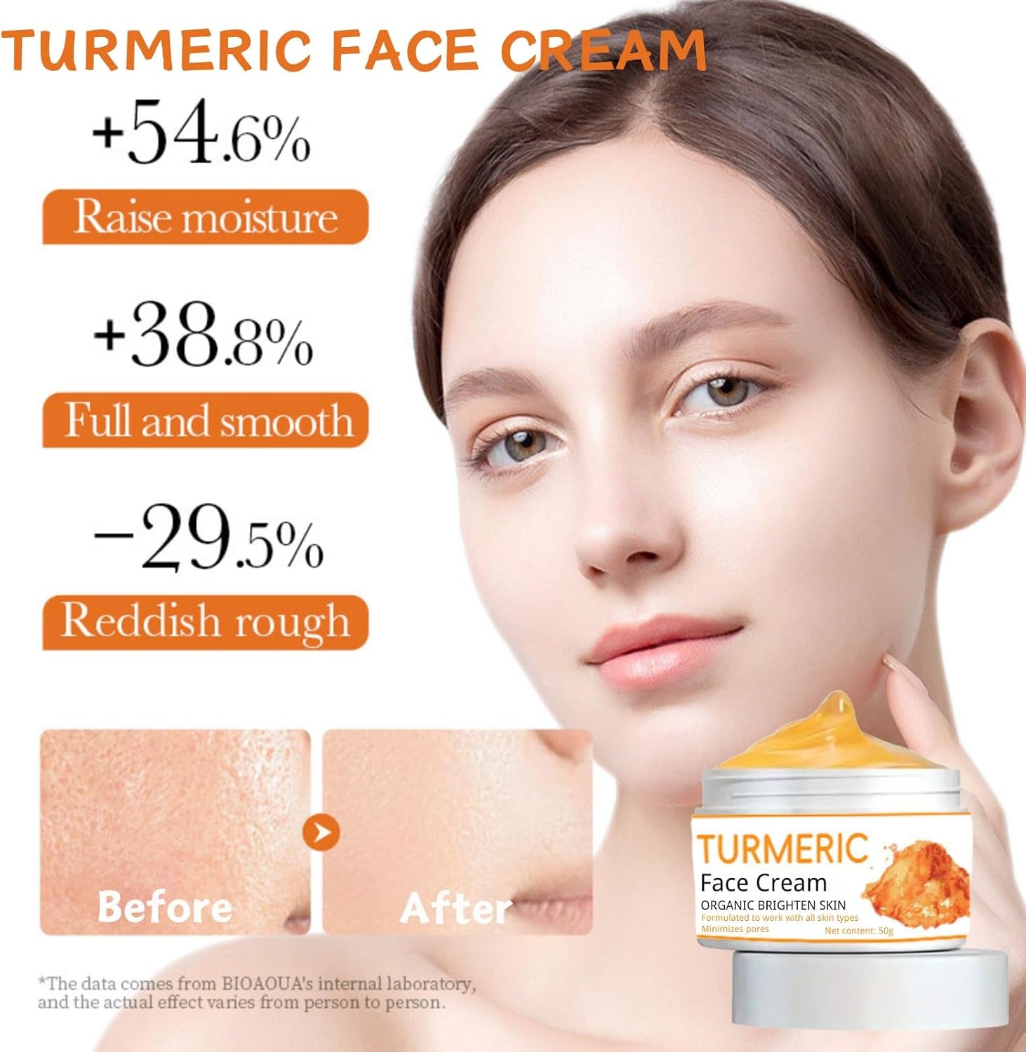 2Pcs Turmeric Face Cream and Turmeric Soap Bar Set for Face & Body, Turmeric Skin Care Set, Turmeric Soap and Turmeric Cream Skincare Set for Anti-Aging Glowing Skin, Soothing, Hydrating Skin