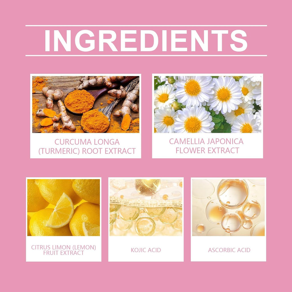 Foaming Face Cleanser with Kojic Acid, Turmeric Facial Cleanser, Turmeric Kojic Cleanser, Clean and Clear Face Wash with Brush, Balance Skin Oil Cleanser, Lighten Blemishes, Brightening