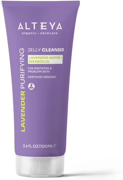 Alteya Organic Lavender Purifying Jelly Cleanser - Lavender Water and Bisabolol - Natrue Certified Organic - 100Ml