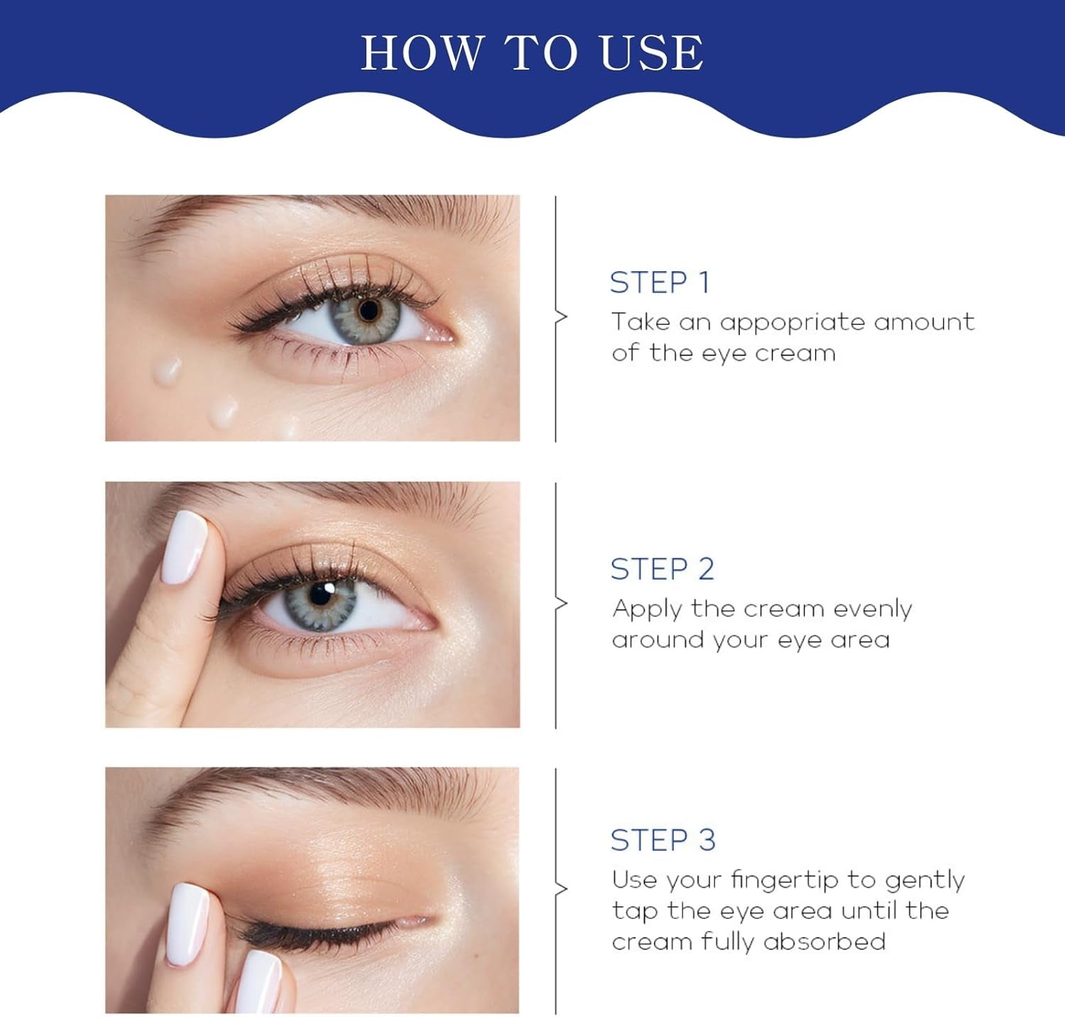 Collagen Peptides Eye Cream, Moisturizing Collagen Eye Cream, anti Wrinkle Eye Serum Moisturizer with Hydrolyzed Collag-En, to Reduce Puffiness, Dark Circle, Crows Feet and Eye Bag, All Skin Types